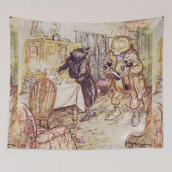 Item preview, Ratty and Mole Wind in the Willows illustration - Arthur Rackham designed and sold by Vintage Designs +.