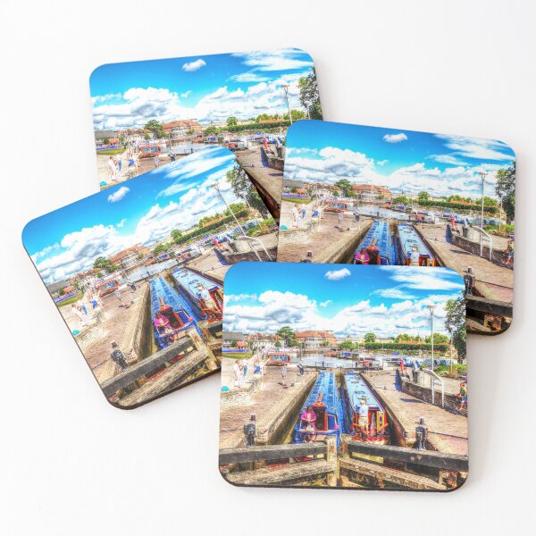 Item preview, Narrow Boats In Lock, Stratford Upon Avon River Avon designed and sold by Paul Thompson Photography.