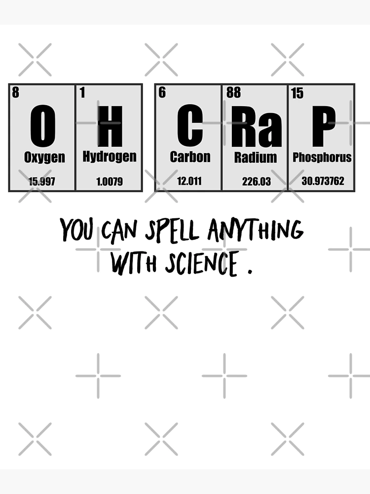 SArCaSm Periodic Table Elements Word Chemistry Black Ink Pen