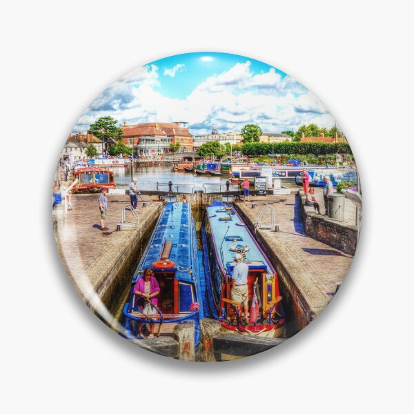 Item preview, Narrow Boats In Lock, Stratford Upon Avon River Avon designed and sold by Paul Thompson Photography.