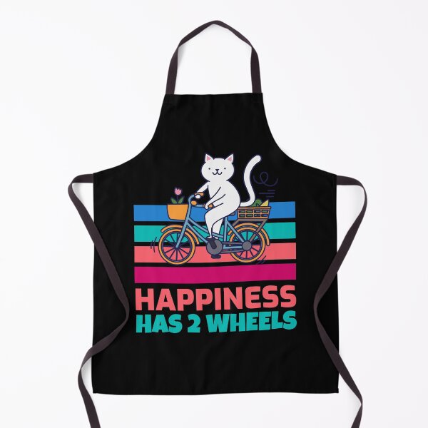 Item preview, Cartoon Kitty Riding Bicycle - Happiness Has Two Wheels designed and sold by grinta2021.
