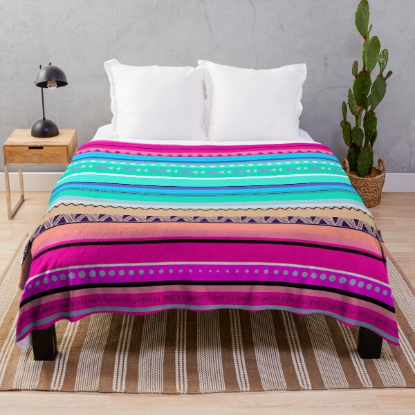 Item preview, Poncho inspired magenta, blue, pink strips designed and sold by IONcreatION.