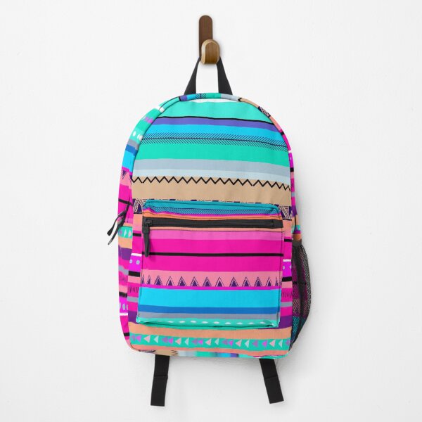 Item preview, Poncho inspired magenta, blue, pink strips  designed and sold by IONcreatION.