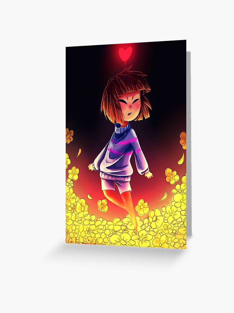 Undertale Frisk Golden Flowers Greeting Card By Glamist Redbubble