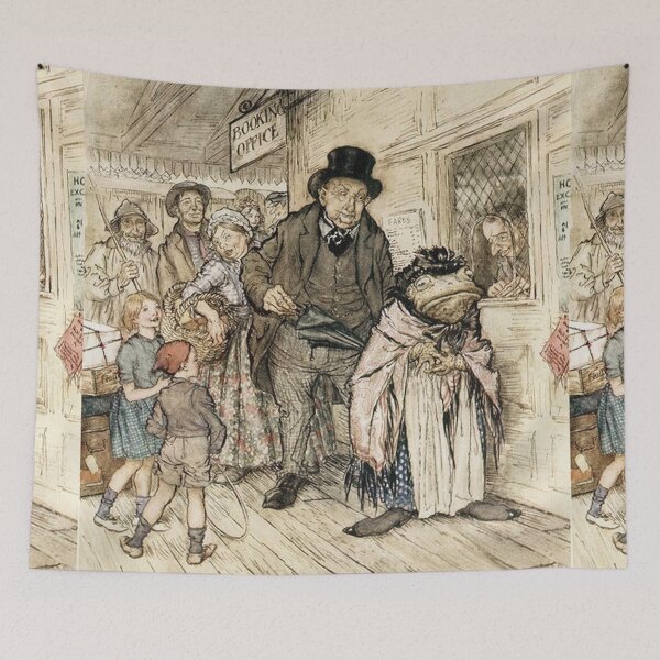 Item preview, Mr Toad dressed as a washer woman Wind in the Willows illustration - Arthur Rackham designed and sold by Vintage Designs +.