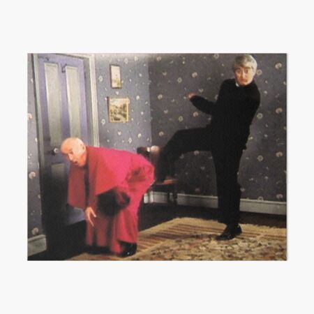 Father Ted - Framed Picture of Bishop Brennan Being Kicked up the Arse Art Board Print