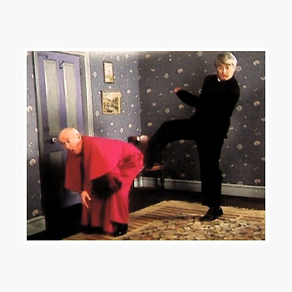 Father Ted - Framed Picture of Bishop Brennan Being Kicked up the Arse Photographic Print