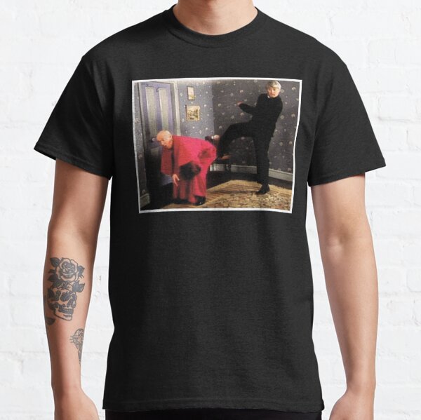 Father Ted - Framed Picture of Bishop Brennan Being Kicked up the Arse Classic T-Shirt