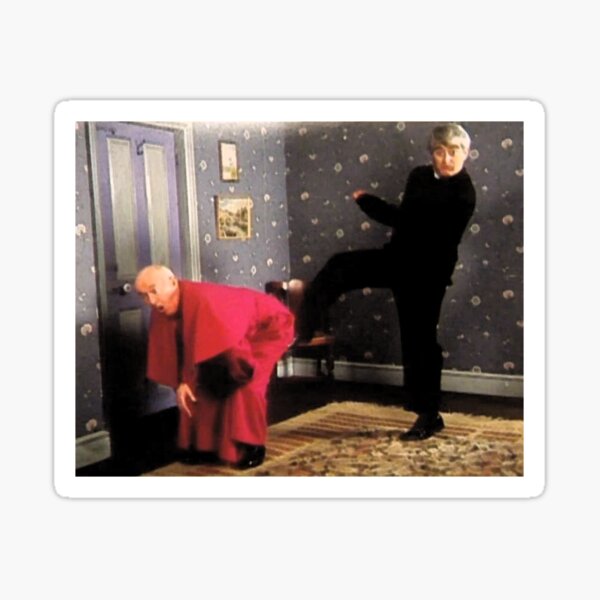 Father Ted - Framed Picture of Bishop Brennan Being Kicked up the Arse Sticker