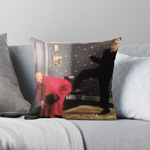 Father Ted - Framed Picture of Bishop Brennan Being Kicked up the Arse Throw Pillow