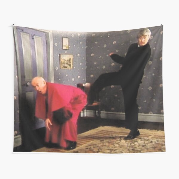 Father Ted - Framed Picture of Bishop Brennan Being Kicked up the Arse Tapestry