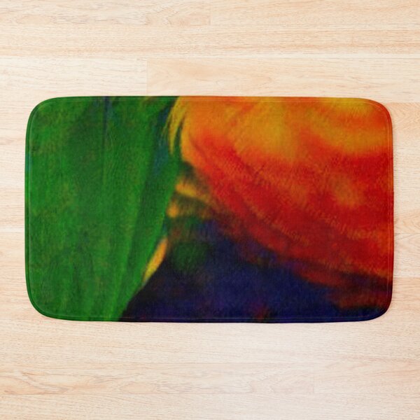 Item preview, Rainbow lorikeet parrot - feathers, plumage, close up. Bright green, red, yellow, orange, blue.  designed and sold by JellyBeenzz.