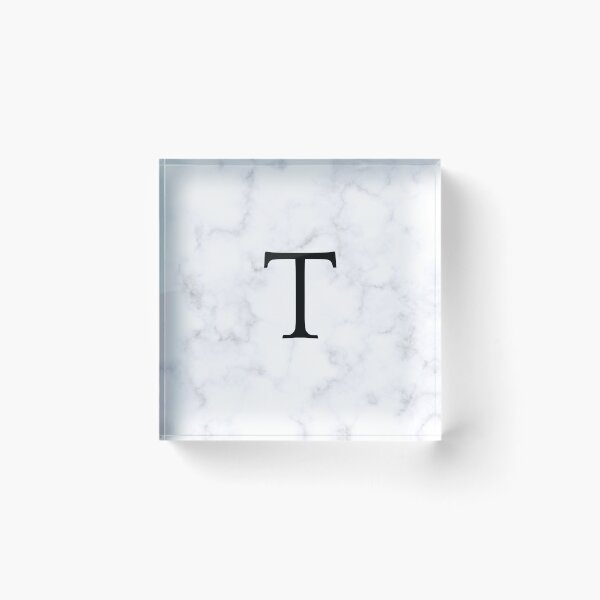 Item preview, Letter T Initial White and Gray Marble Background designed and sold by Shir-designs.