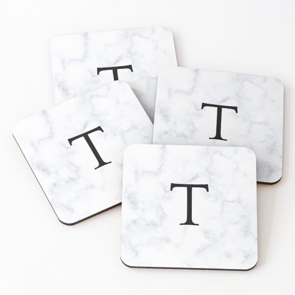Item preview, Letter T Initial White and Gray Marble Background designed and sold by Shir-designs.