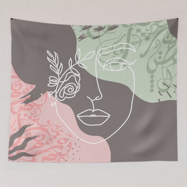 Item preview, Line art flower girl - Mint & Strawberry designed and sold by TheOpulent.