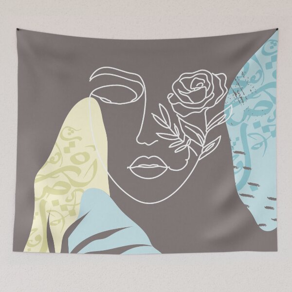 Item preview, Line art flower girl - Blueberry & Banana designed and sold by TheOpulent.