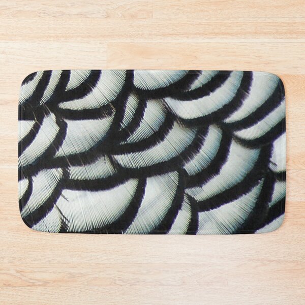 Item preview, Lady Amherst Pheasant 1. Close up - feathers, plumage. Black and white scalloped layers.  designed and sold by JellyBeenzz.