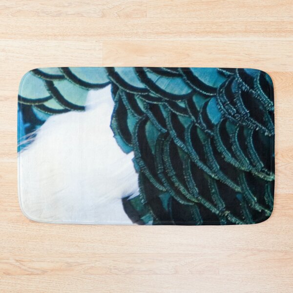 Item preview, Lady Amherst Pheasant 2. Close up - feathers, plumage. Blue, black, white. designed and sold by JellyBeenzz.