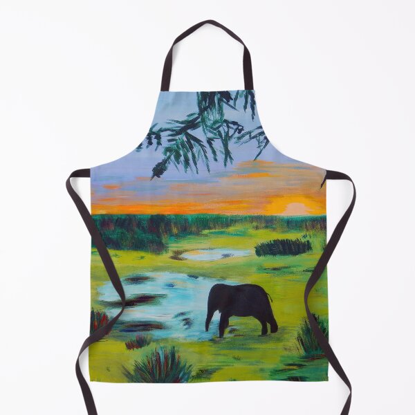Item preview, Silhouette Elephant at Watering Hole designed and sold by JTYCreative.