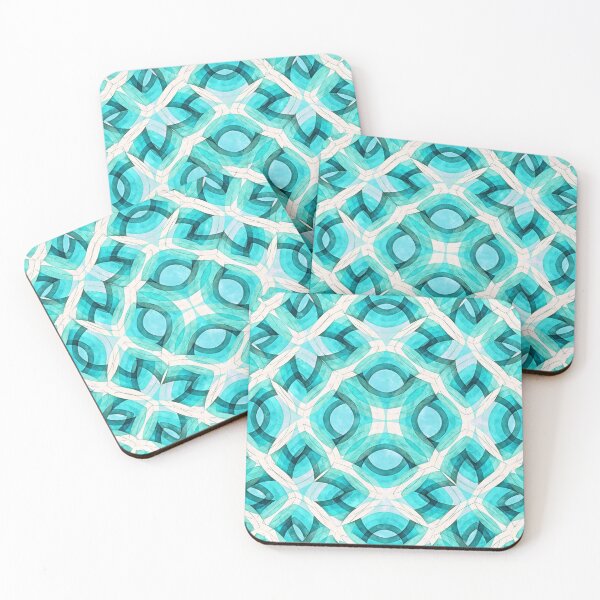 Item preview, Pattern Overlap Retro Style In Aquamarine Shades designed and sold by taiche.