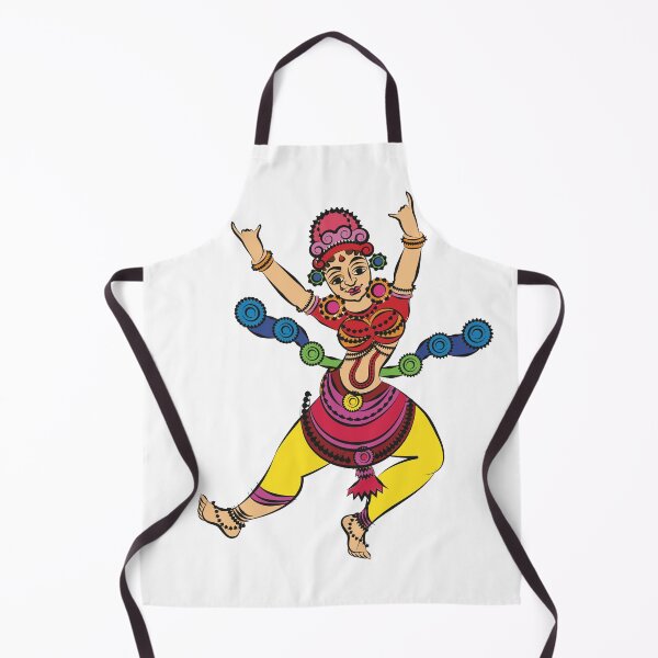 Item preview, Lord's Gopika, Sevika, or lady servants have drawn in Indian folk art, Kalamkari style. designed and sold by Gurunath Bhadekar.