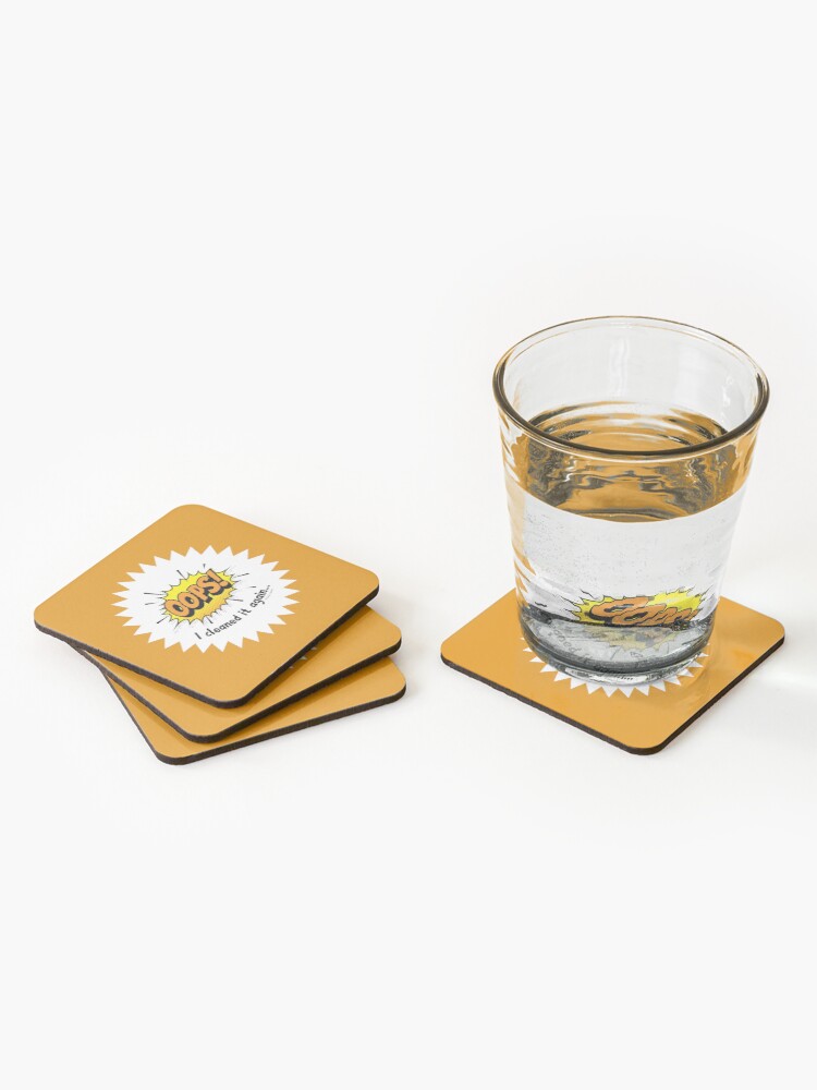 Thumbnail 2 of 5, Coasters (Set of 4), Oops I Cleaned it Again Fun Housekeeping Lady Gifts designed and sold by SavvyCleaner.