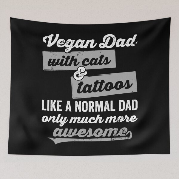 Item preview, Vegan Dad with cats & tattoos designed and sold by noahs-shop.