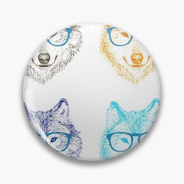 Item preview, Colored wolf with glasses designed and sold by buhnka.
