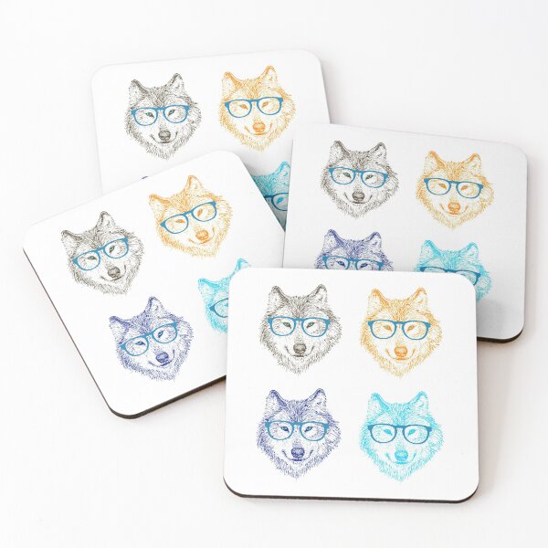 Item preview, Colored wolf with glasses designed and sold by buhnka.