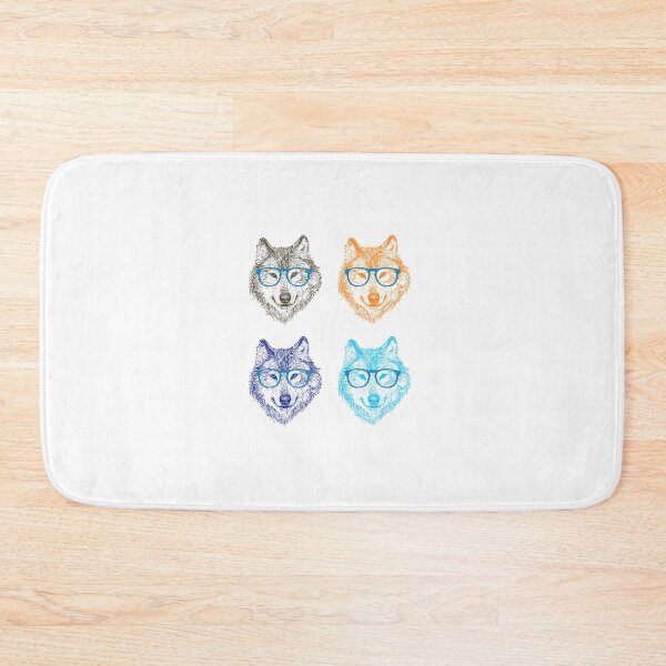 Item preview, Colored wolf with glasses designed and sold by buhnka.