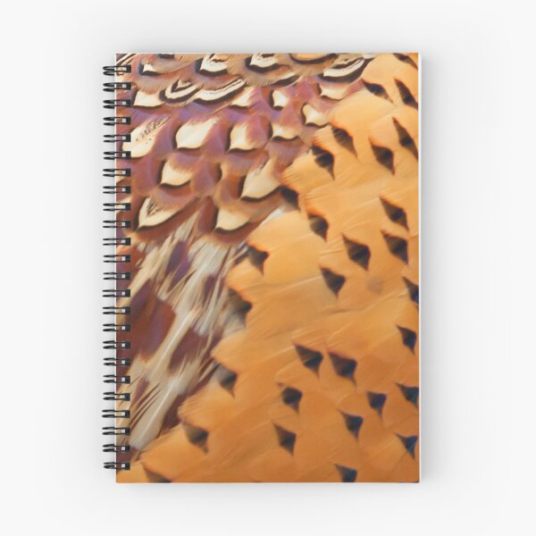 Item preview, Magnificent male pheasant feathers, plumage, rusty orange, browns, cream, close up. (From photograph of a live pheasant). designed and sold by JellyBeenzz.