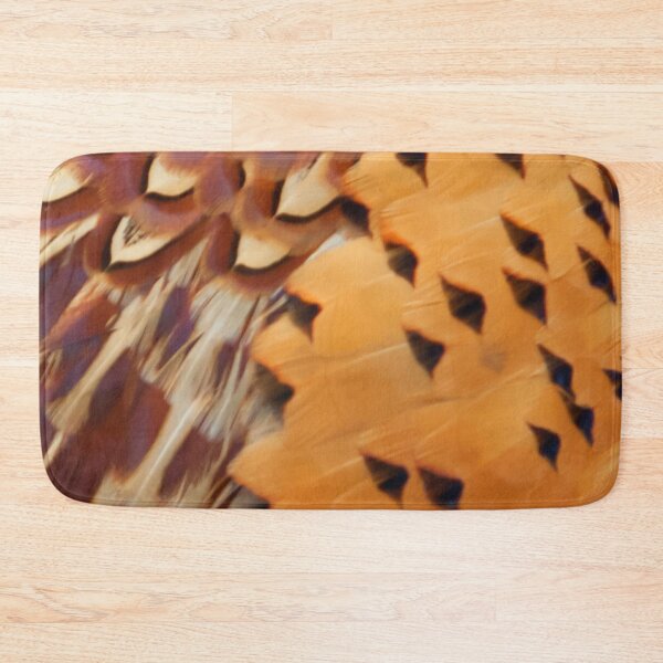 Item preview, Magnificent male pheasant feathers, plumage, rusty orange, browns, cream, close up. (From photograph of a live pheasant). designed and sold by JellyBeenzz.