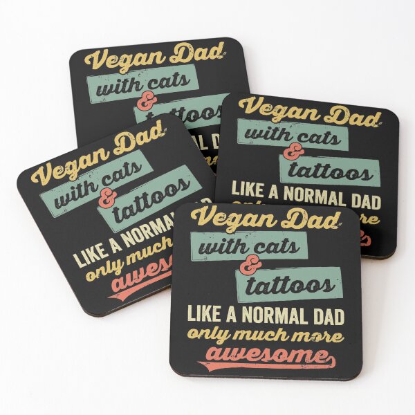 Item preview, Vegan Dad with cats & tattoos designed and sold by noahs-shop.