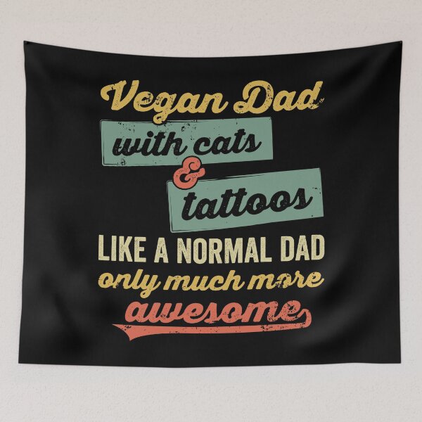 Item preview, Vegan Dad with cats & tattoos designed and sold by noahs-shop.