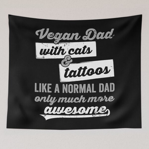 Item preview, Vegan Dad with cats & tattoos designed and sold by noahs-shop.