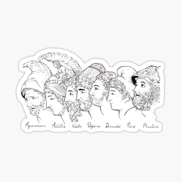 The Homeric Heroes (...and Paris) Sticker