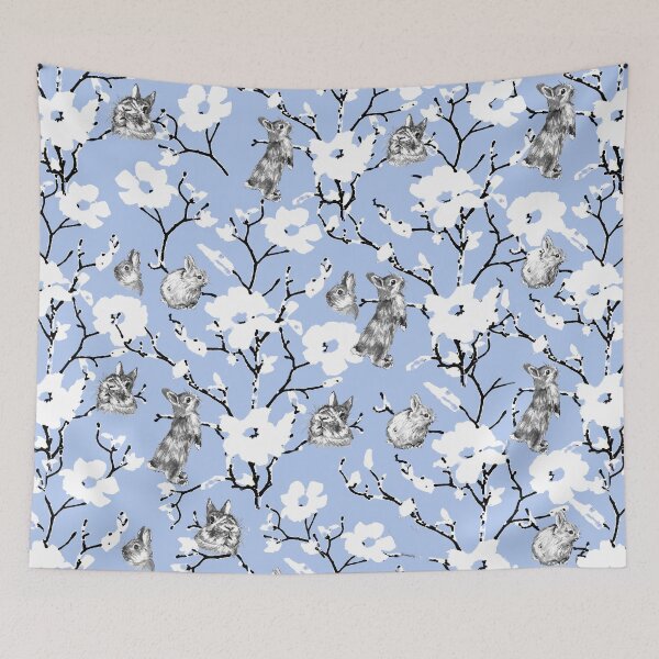 Item preview, The Little Easter Bunny Flop Blue Background designed and sold by Caroline Bochud.