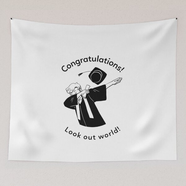 Item preview, Congratulations! Look out world!  designed and sold by PorchVeranda.