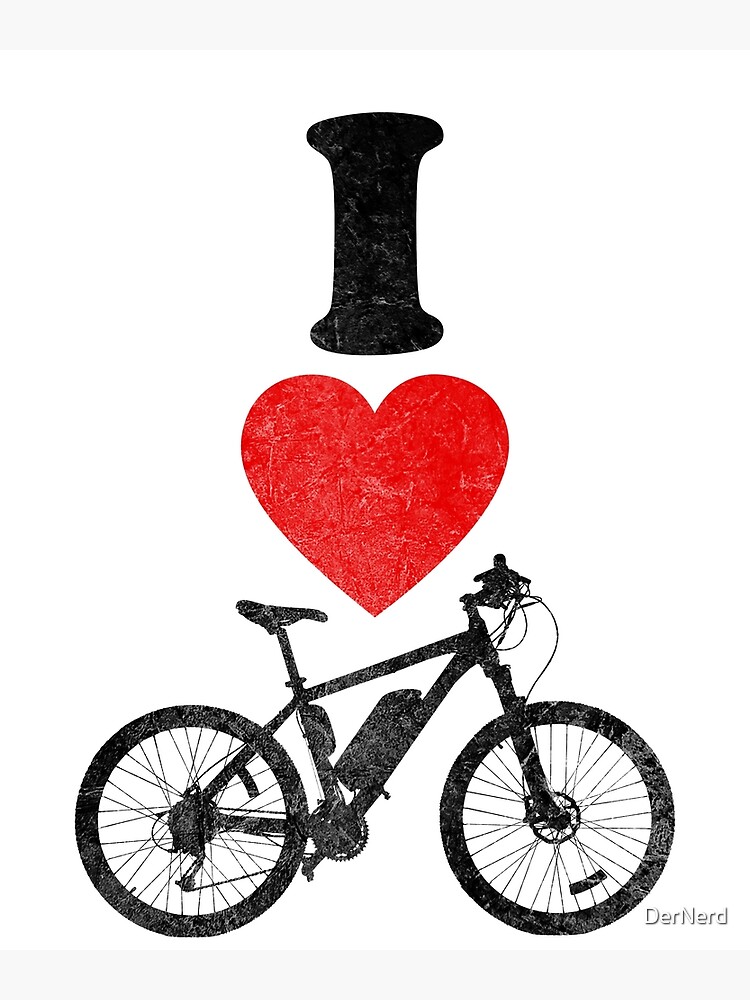 Póster con la obra «I corazón bicicleta amor ciclismo afición