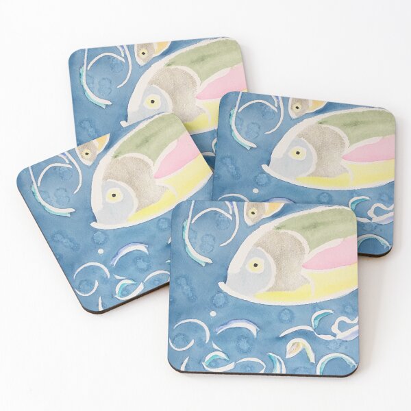 Item preview, Fish, Waves, and Bubbles designed and sold by DruDuffey1.