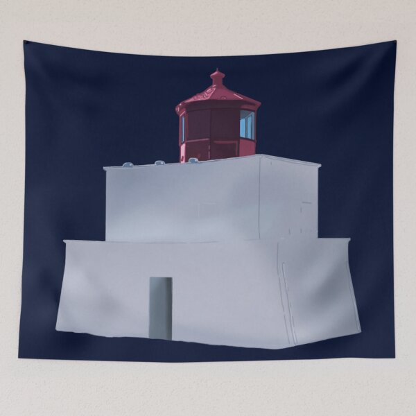 Item preview, Lighthouse Illustration - Ucluelet BC - Red, Blue, White designed and sold by annedesignco.