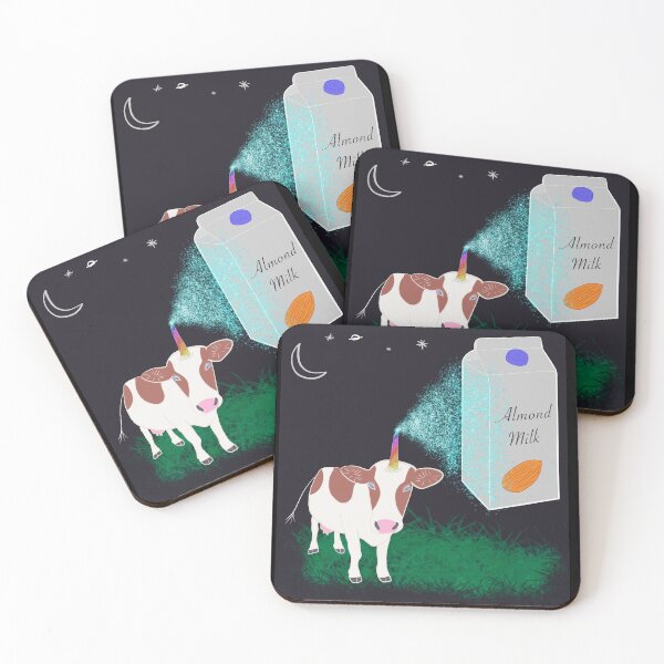 Item preview, Cartoon Unicorn Cow and Almond Milk - Legend Dairy! designed and sold by Cosmic-Ferret.