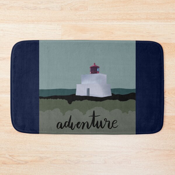 Item preview, Lighthouse Adventure Illustration - Ucluelet BC - Red, Blue, White designed and sold by annedesignco.