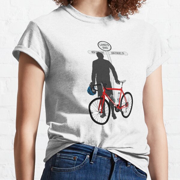 Item preview, Land's End Signpost Male cyclist red bike designed and sold by cycleexplorers.