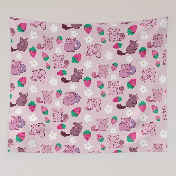 Item preview, Chinchilla- Cute Pink and White Cartoon Animal Pattern designed and sold by TheRainbowRoom.