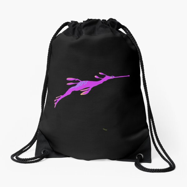 Single Weedy Sea Dragon Drawstring Bag