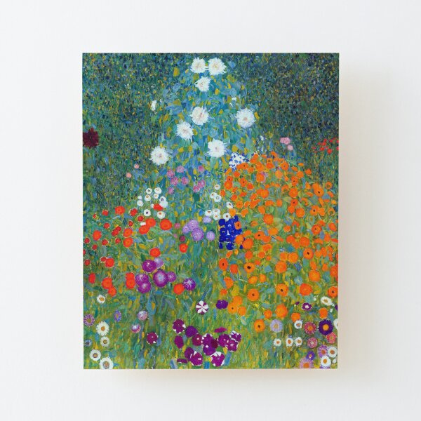 Gustav Klimt Flower Garden Wood Mounted Print