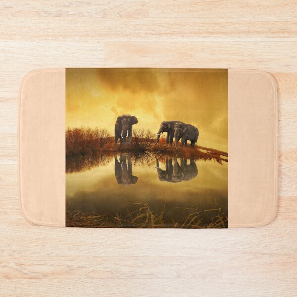 Item preview, elephants sunset reflection lake designed and sold by josephfanous.