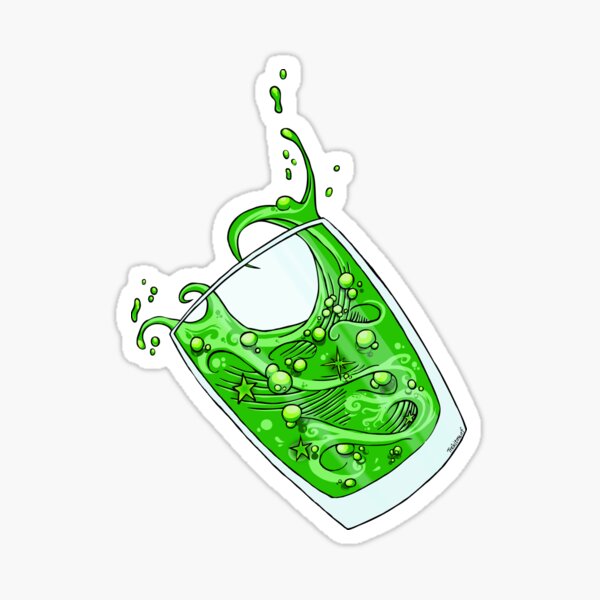 Wave in a glass (green) Sticker