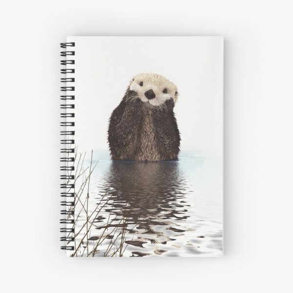 Adorable Smiling Otter in Lake Spiral Notebook